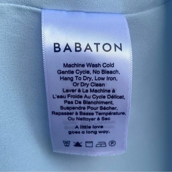 Babaton Aritzia Pastel Blue Wallace Mini Wrap Dress Size XS - Picture 4 of 7